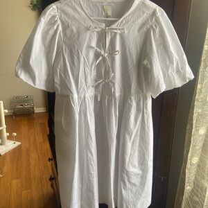 Joie White Bow Accent Dress Size Small